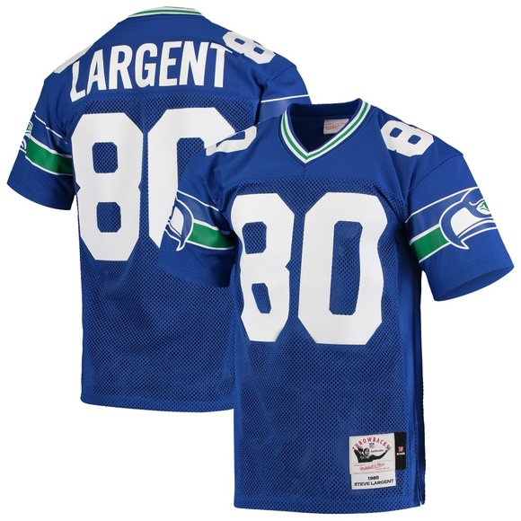Steve Largent Seattle Seahawks NFL Mitchell & Ness Authentic Jersey - Royal Blue - Picture 12 of 12
